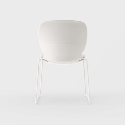 Maari Chair Sled Base with Upholstered Seat - Ramie Gunnie (4V-GN) / Smooth Plaster (TR-PLS)