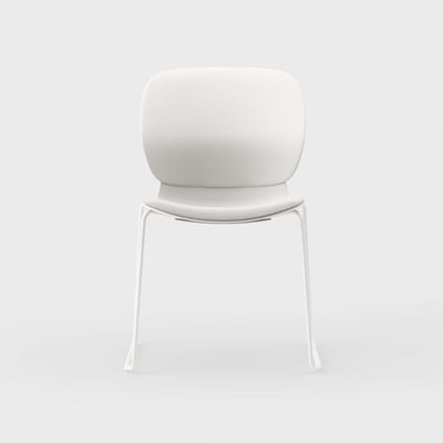 Maari Chair Sled Base with Upholstered Seat - Ramie Gunnie (4V-GN) / Smooth Plaster (TR-PLS)