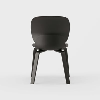 Maari Chair with Wood Base - Black (TR-F) / Ink on Oak (M5-W43)