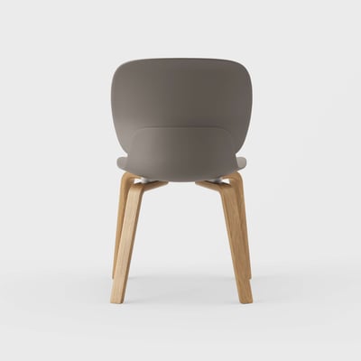 Maari Chair with Wood Base - Coffee (TR-CF) / Clear on White Oak (M5-W35)