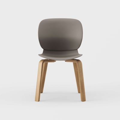 Maari Chair with Wood Base - Coffee (TR-CF) / Clear on White Oak (M5-W35)