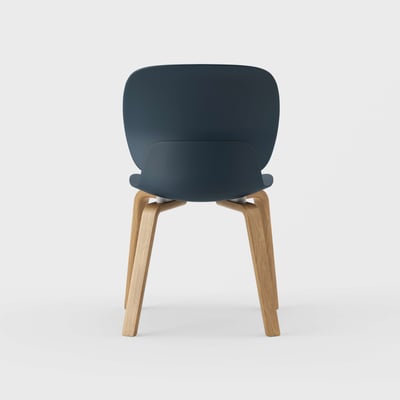 Maari Chair with Wood Base - Indigo (TR-1V) / Clear on White Oak (M5-W35)