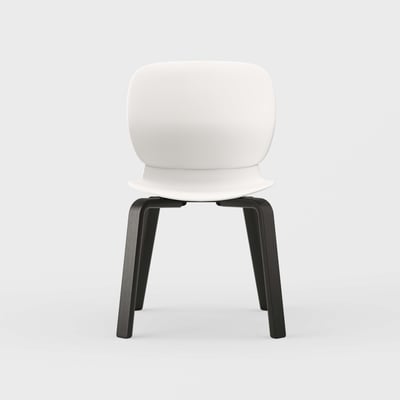 Maari Chair with Wood Base - Smooth Plaster (TR-PLS) / Ink on Oak (M5-W43)