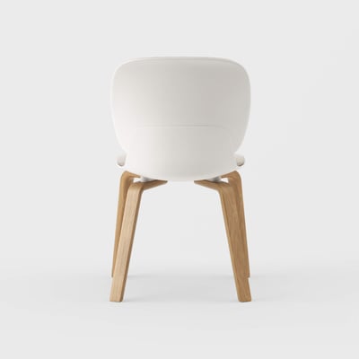 Maari Upholstered Chair with Wood Base - Floyd 123 (S6-A) / Clear on White Oak (M5-W35)