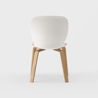 Maari Chair Wood Base with Upholstered Seat - Floyd 123 (S6-A) / Clear on White Oak (M5-W35)