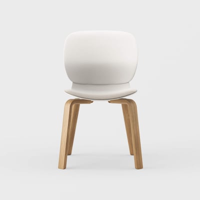 Maari Chair Wood Base with Upholstered Seat - Floyd 123 (S6-A) / Clear on White Oak (M5-W35)