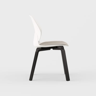 Maari Chair Wood Base with Upholstered Seat - Floyd 123 (S6-A) / Ink on Oak (M5-W43)