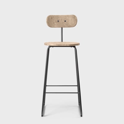 Earth Stool With Backrest - Counter Stool / Coffee Waste Light (M_CWL)