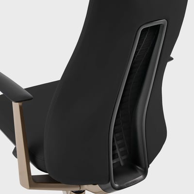 Fern Office Chair with Bronze Base - Black (XJ_BL) / No / No