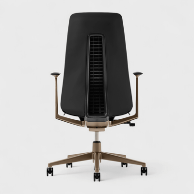 Fern Office Chair with Bronze Base - Black (XJ_BL) / No / No