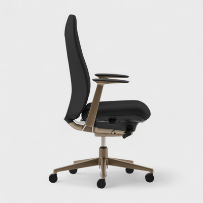 Fern Office Chair with Bronze Base - Black (XJ_BL) / No / No