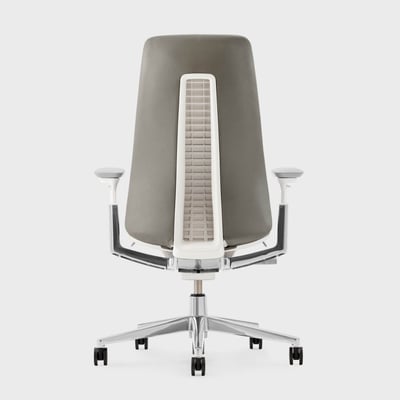Fern Leather Outlet Chair - Brisa Ash (XG-22) / Aluminum / Polished Aluminum (PM-P)