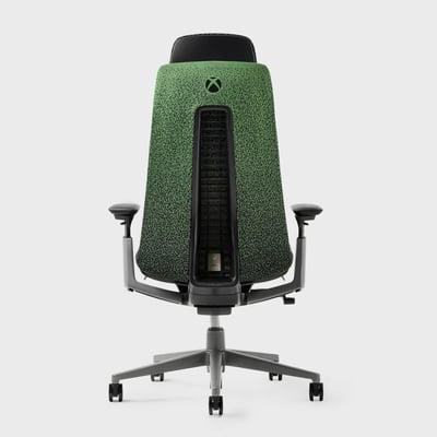 Haworth x Xbox: Fern Gaming Chair - Gradient Knit / Green & Black (FG_LB) / No
