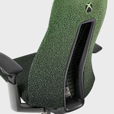 Haworth x Xbox: Fern Gaming Chair - Gradient Knit / Green & Black (FG_LB) / No