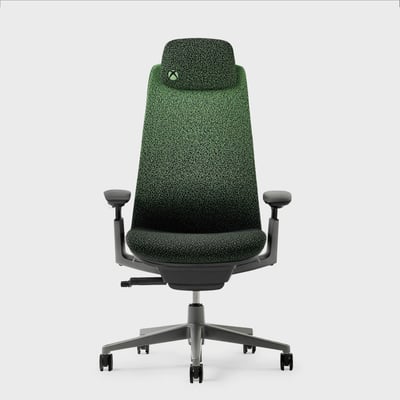 Haworth x Xbox: Fern Gaming Chair - Gradient Knit / Green & Black (FG_LB) / No