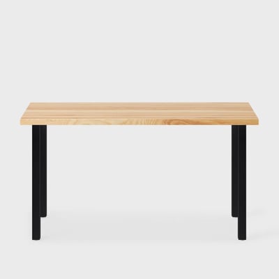 Elements Wood Top Skinny Leg Desk - Wood/29X58 / Skinny Leg / Clear on Ash (S_CA)/Charcoal (TR_K)