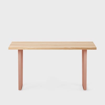 Elements Wood Desk - Desert Rose - Clear on Ash (S_CA) / 29X58 / Straight Leg