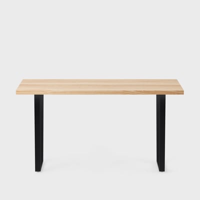 Elements Wood Top Straight Leg Desk - Wood/29X58 / Straight Leg / Clear on Ash (S_CA)/Charcoal (TR_K)