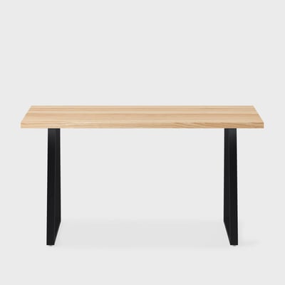 Elements Wood Top Wide Leg Desk - Wood/29X58 / Wide Leg / Clear on Ash (S_CA)/Charcoal (TR_K)