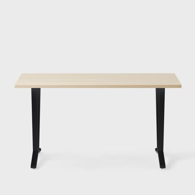 Elements Laminate Top Flare Leg Desk - Laminate/29X58 / Flare Leg / Field Elm (H_KP)/Charcoal (TR_K)