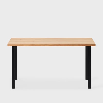 Elements Wood Top Skinny Leg Desk - Wood/29X70 / Skinny Leg / Hickory (S_HK)/Charcoal (TR_K)