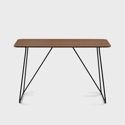 Breck Office Chair & Market Desk Set - Blush with White Base (BRB_WT) / Neo Walnut (H-KL) / Charcoal (TR-F)