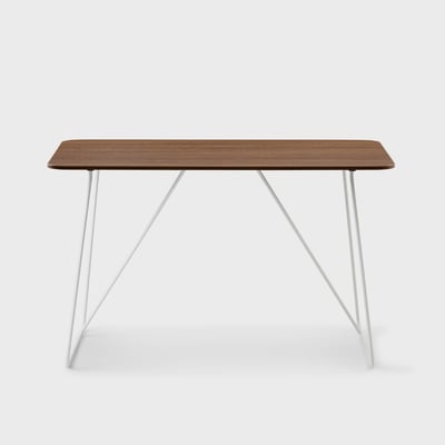 Breck Office Chair & Market Desk Set - Blush with White Base (BRB_WT) / Neo Walnut (H-KL) / Smooth Plaster (TR-PLS)