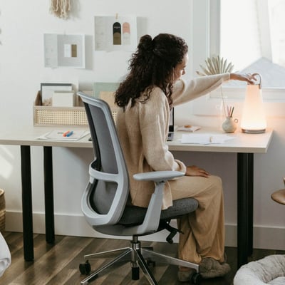Jive Desk with Post Leg, Color Pop - 24D x 48W / Field Elm (H-KP)/Chartreuse (TR-CTS) / BP01405