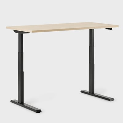 Breck Office Chair & Upside Sit-to-Stand Desk Set - Coal with Black Base (BRC_BK) / 29