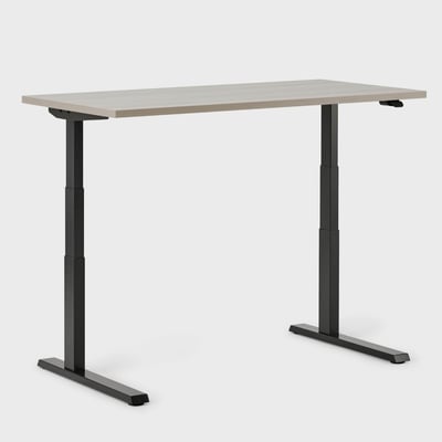 Upside Sit-to-Stand Desk - 29D x 46W / Grey Elm (H_KN)/Black / Standard Range/Programmable Paddle