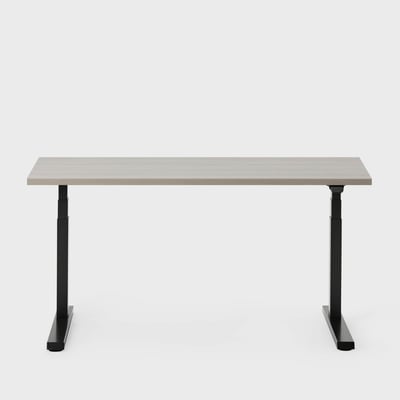 Upside Sit-to-Stand Desk - 29D x 46W / Grey Elm (H_KN)/Black / Standard Range/Programmable Paddle