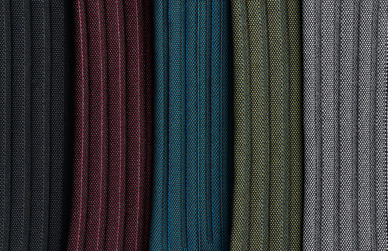 Haworth upholstery fabrics in different shades