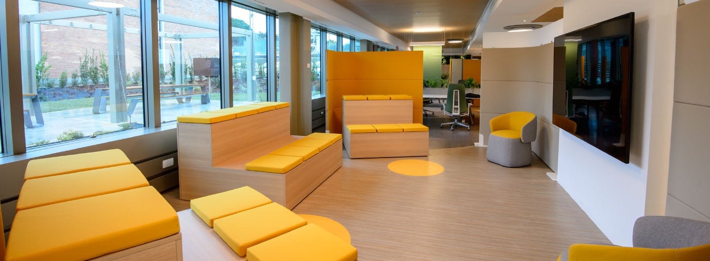 A breakout training space at the ESA client office