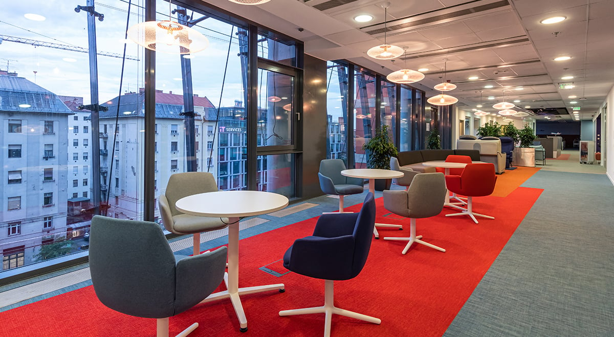 Acoustics was an important part of the focus as well as creating colourful, cheerful collaboration areas. 