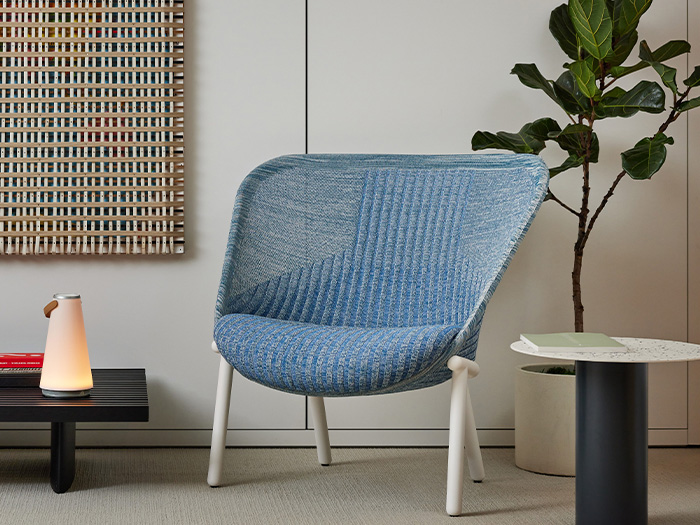 Haworth Cardigan Lounge chair in digital knit