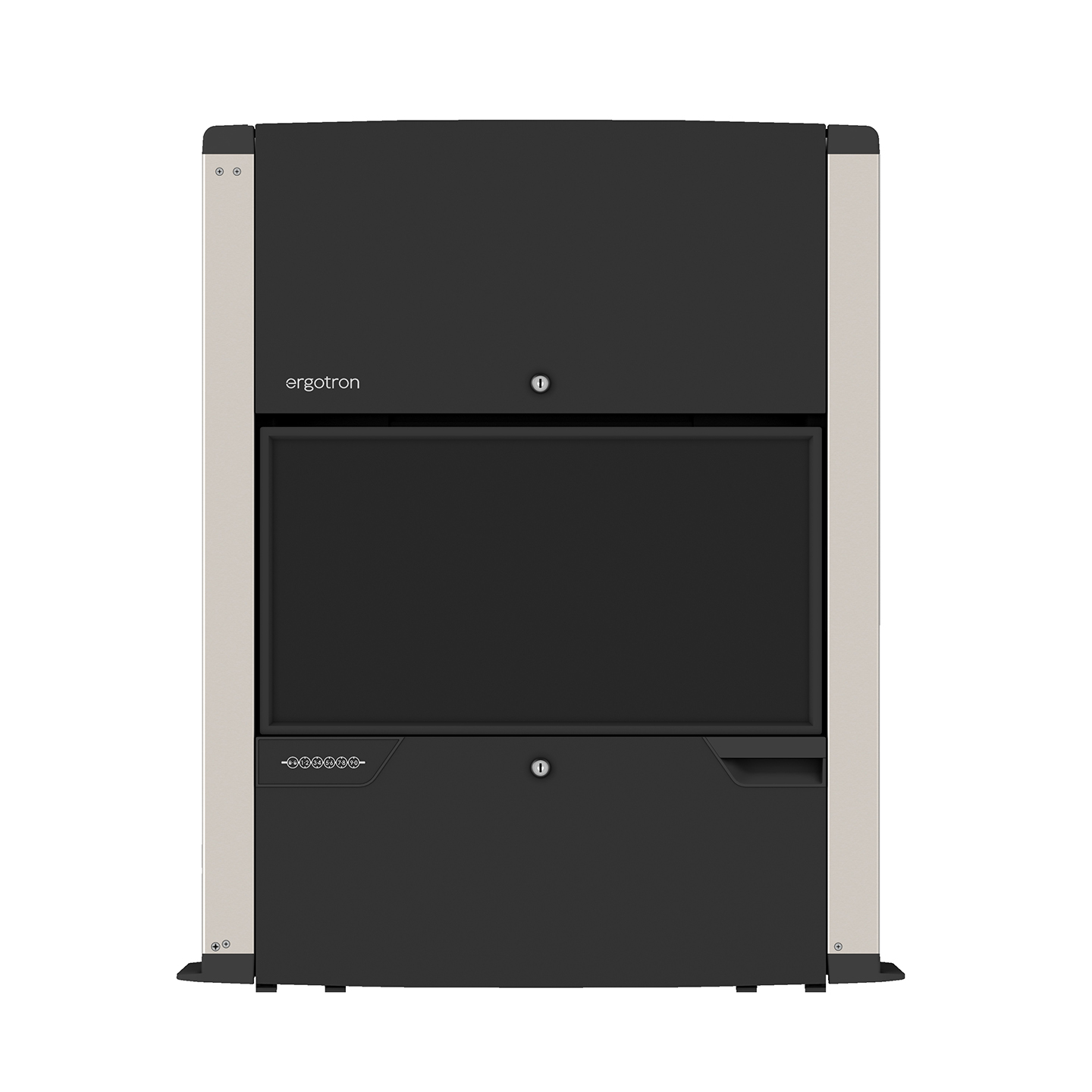 Haworth Carefit Enclosure Workspace at a front view in a black color