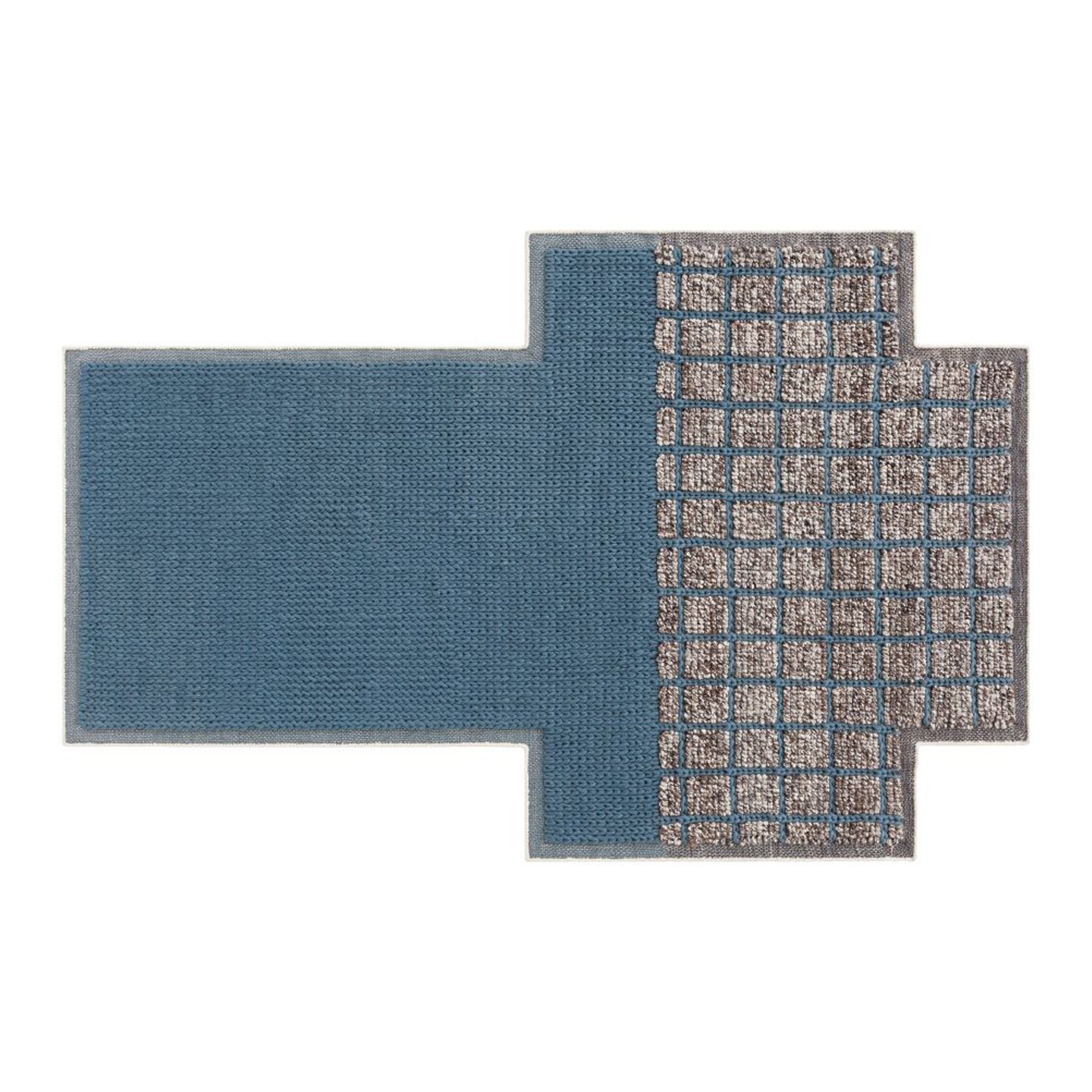 Haworth Mangas Space Rug in blue and grey color with square pattern