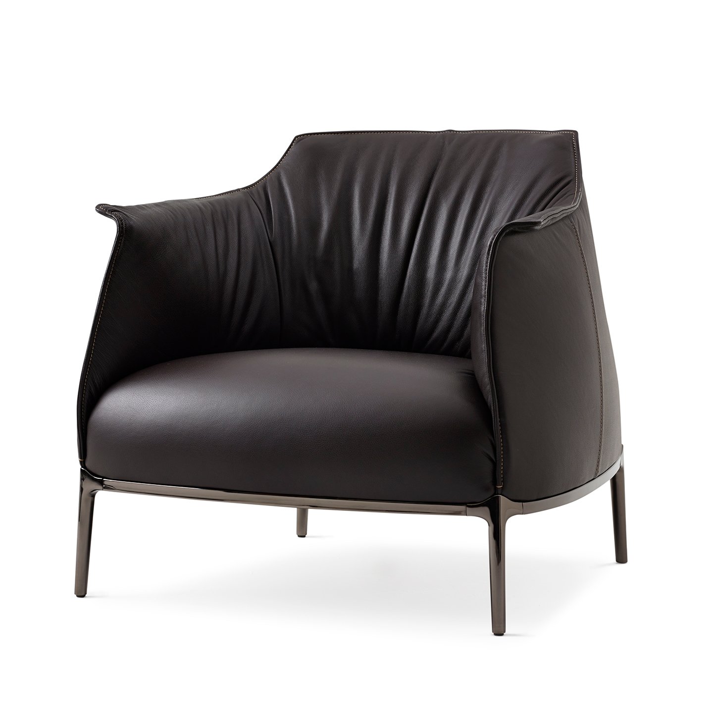 Haworth Archibald lounge chair in dark brown leather.