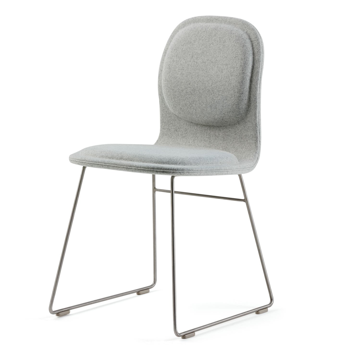 Haworth Hi Pad chair in grey upholstery in a side view