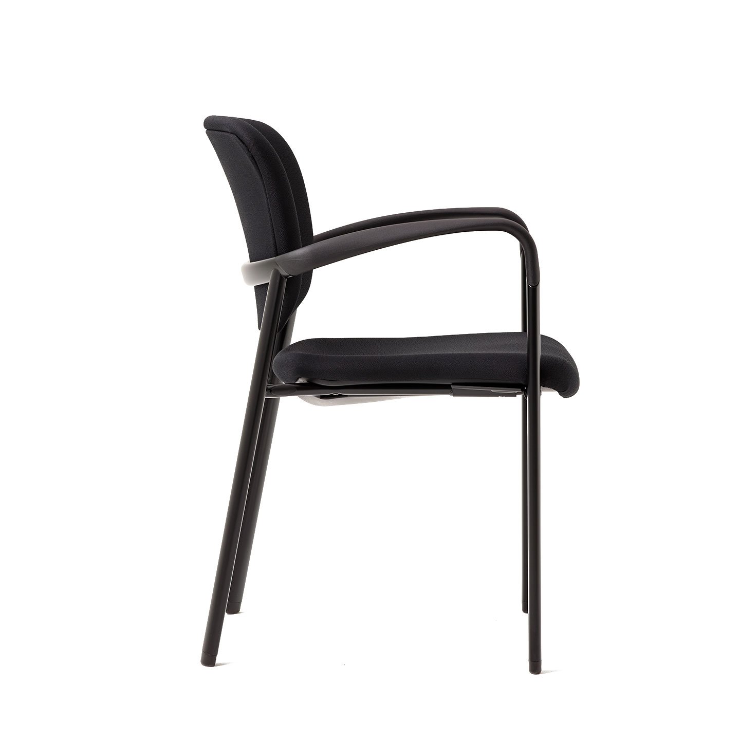 Haworth Improv Side chair in black upholstery in side view