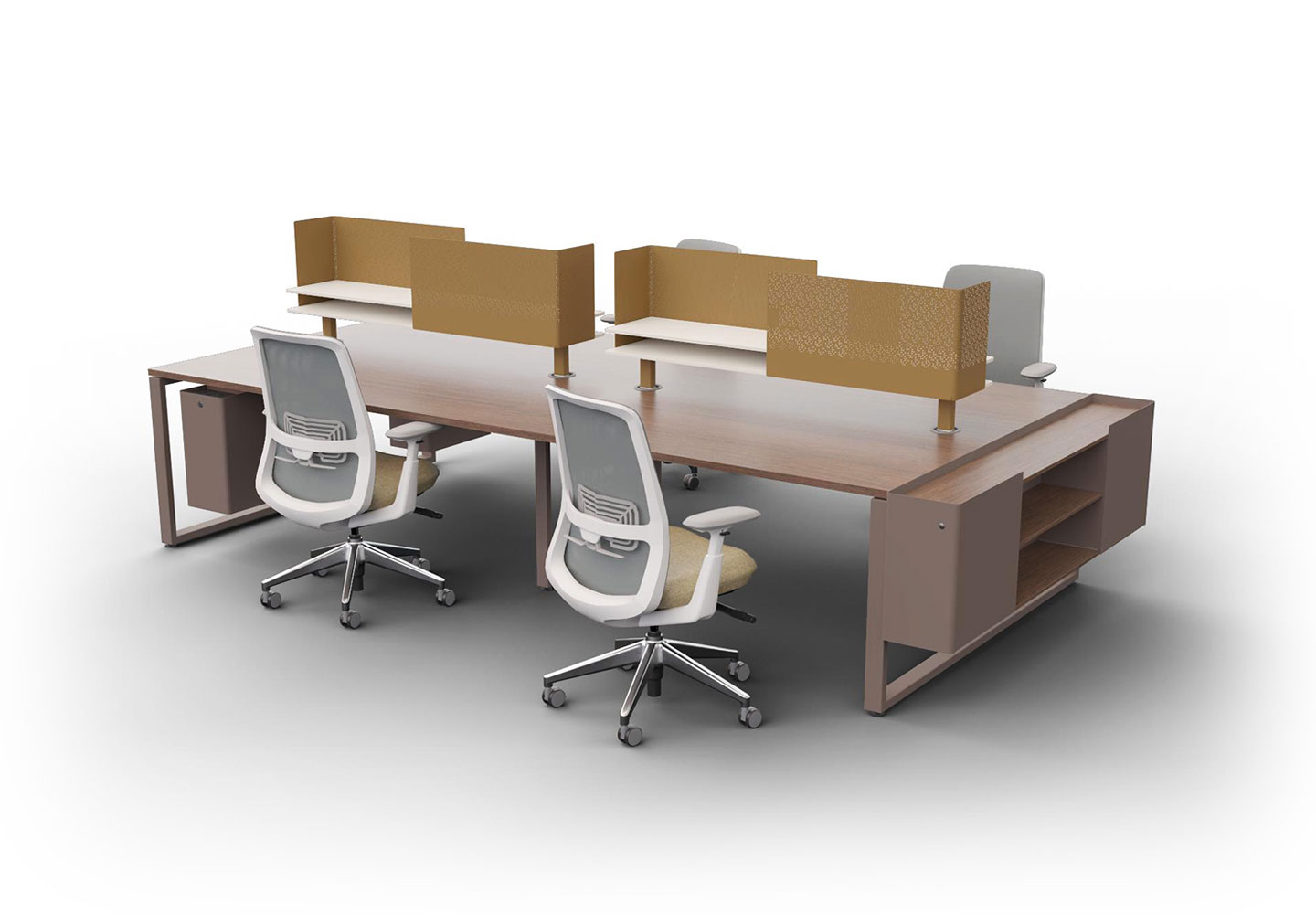 Active Components with four individual workspace with Soji chair
