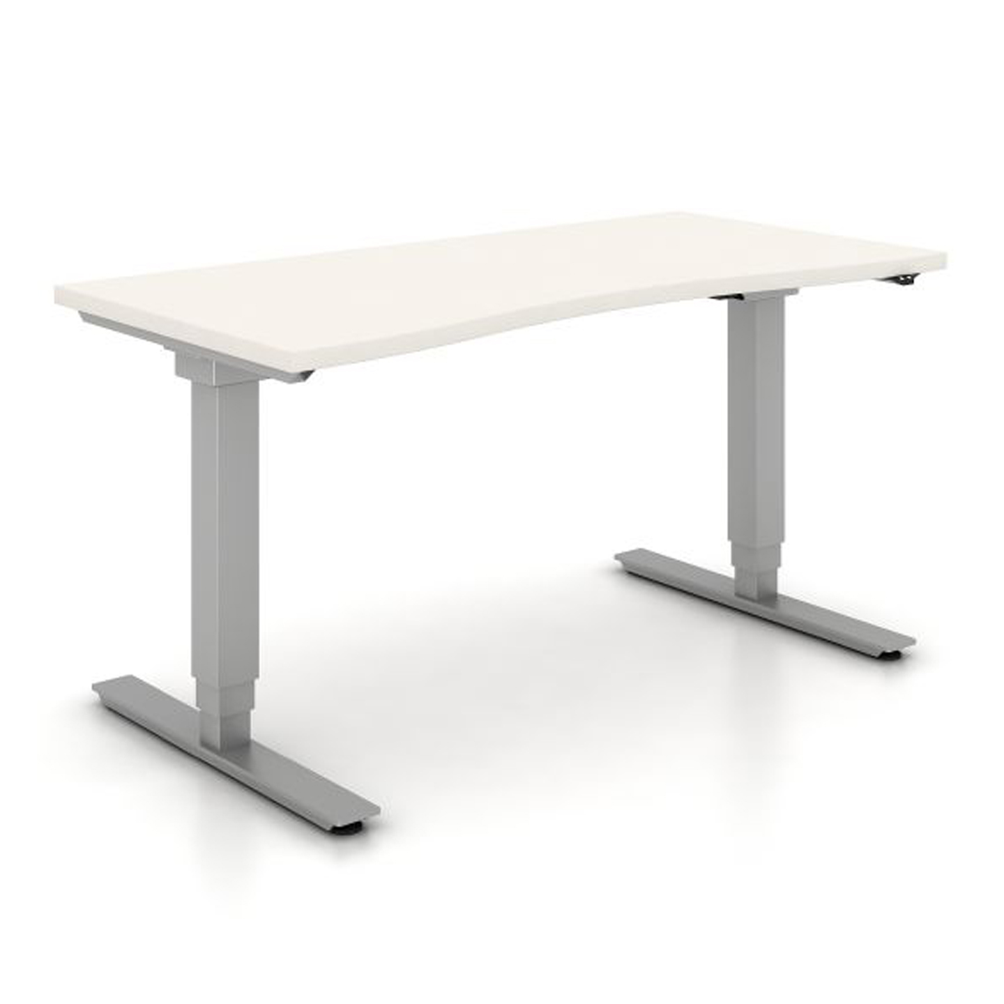 Haworth Hop Electric Height Adjustable Table with 2 grey legs and rectangle top