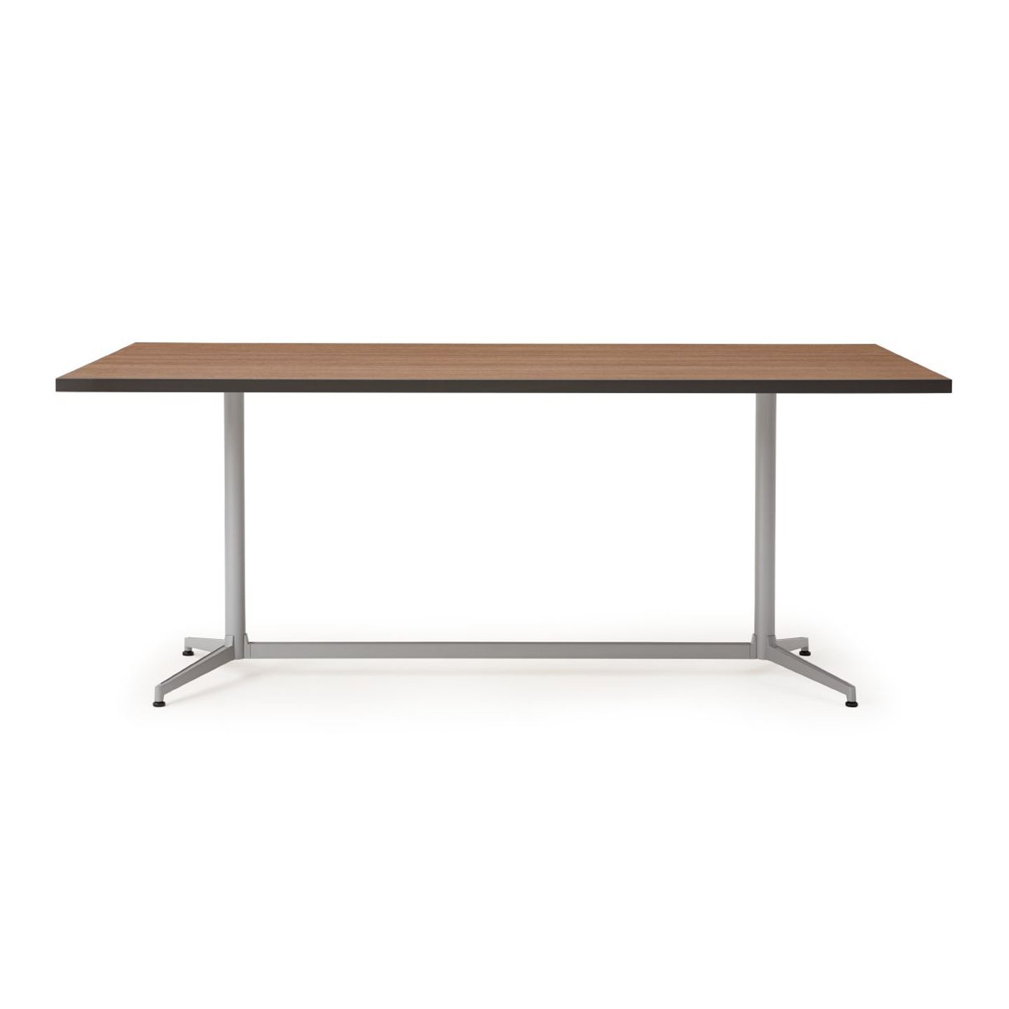 Haworth Jive Whitesweep Table with wood rectangular top and height adjustable legs