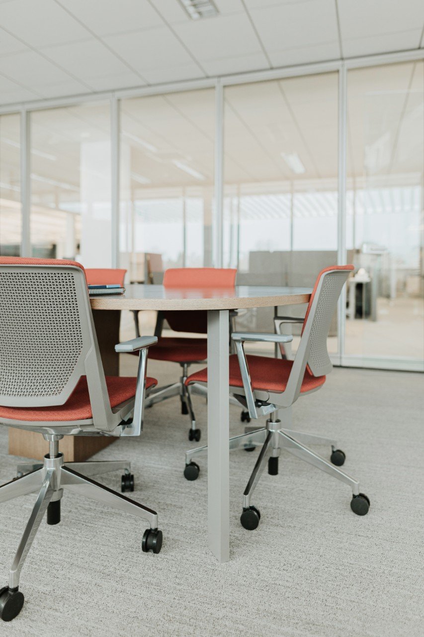 Haworth Very Task chairs in various colors and models in office spaces